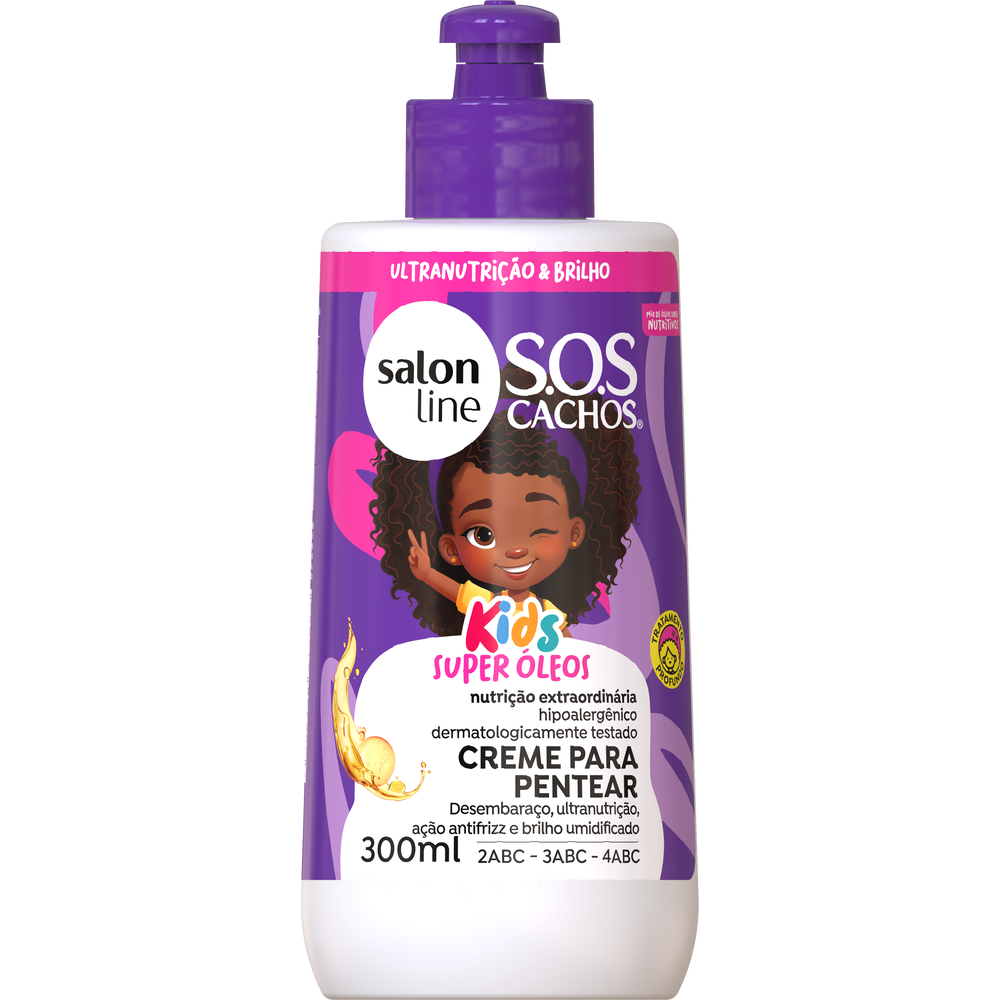 CREME PENTEAR SALON LINE SOS KIDS 300ML NUTRICAO EM ACAO