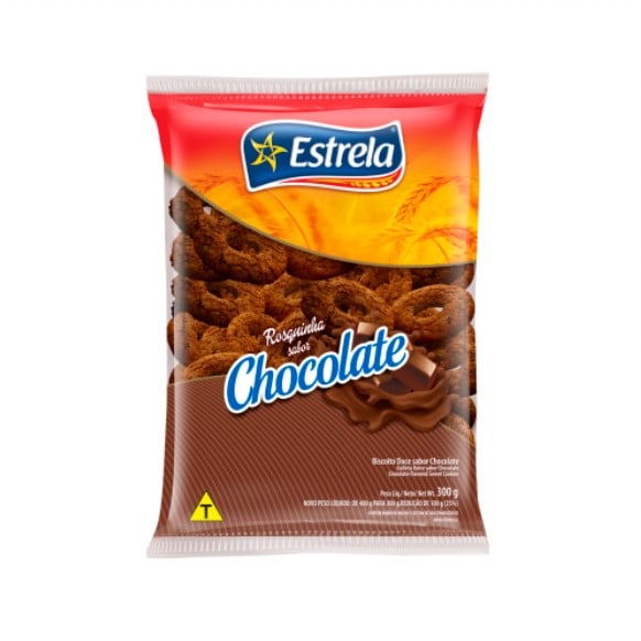 BISCOITO ESTRELA ROSQUINHA 300G CHOCOLATE