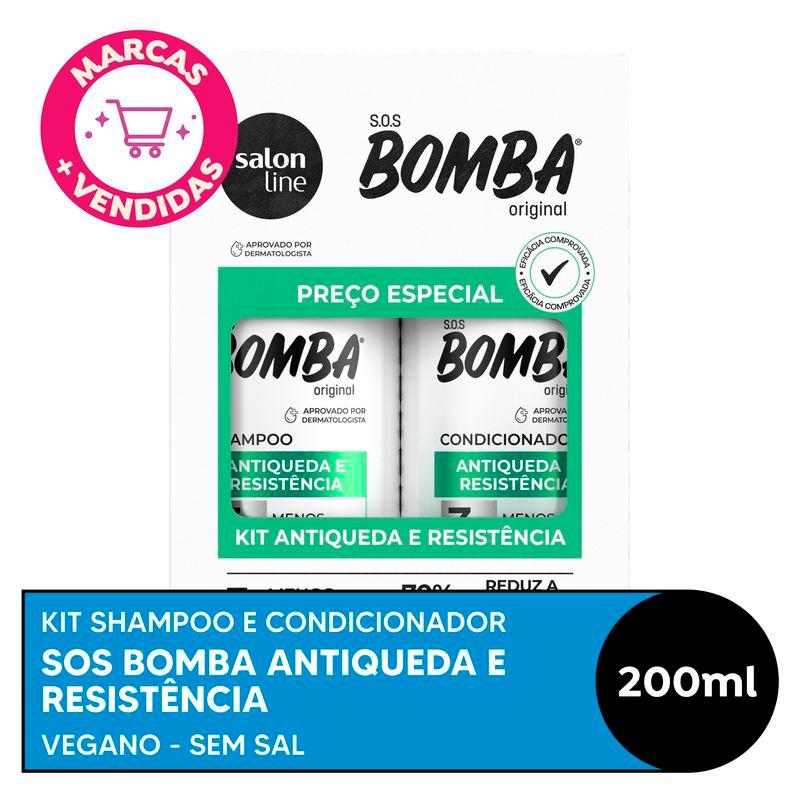 SHAMPOO + CONDICIONADOR SALON LINE SOS BOMBA 200ML ANTIQUEDA