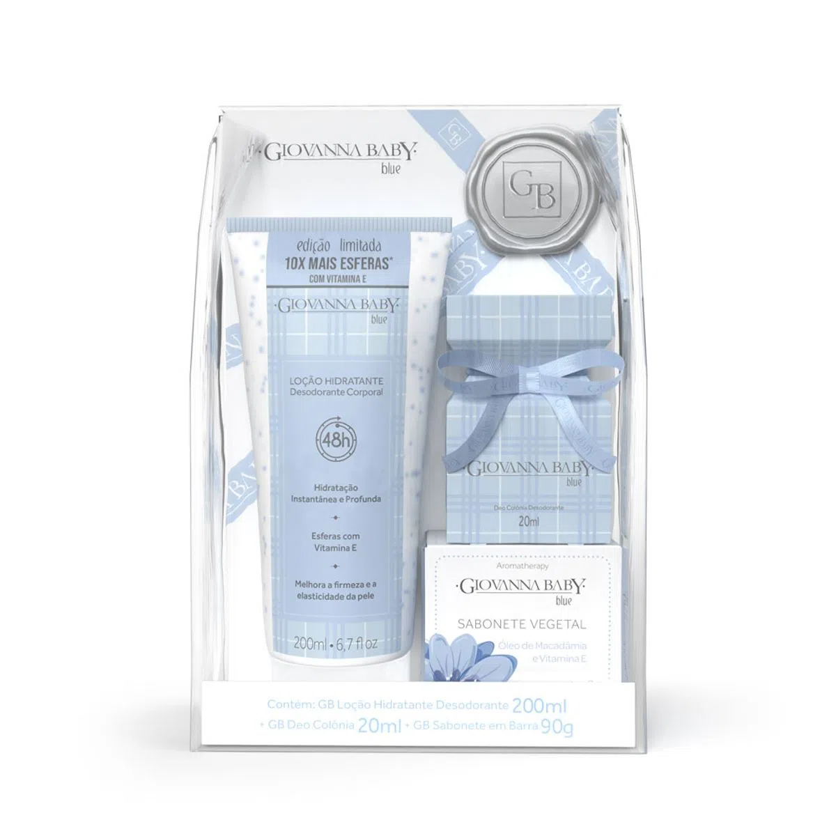KIT GIOVANNA BABY COLONIA 20ML + LOCAO 200ML + SABONETE 90G BLUE