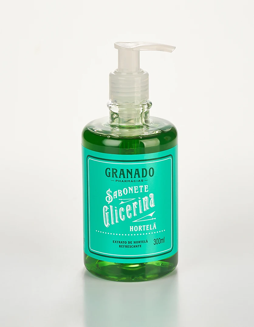 SABONETE LIQUIDO GRANADO GLICERINA 300ML HORTELA
