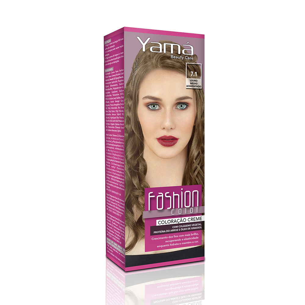 COLORACAO YAMA BEAUTY CARE MINI KIT 7.1 LOURO MEDIO ACINZENTADO