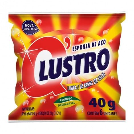 LA DE ACO BOMBRIL Q'LUSTRO 40G 16X6UN