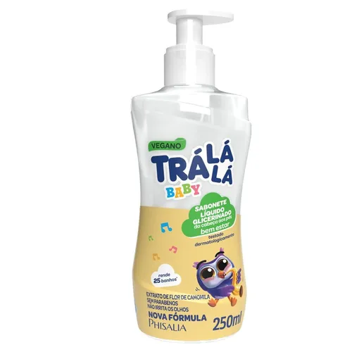 SABONETE LIQUIDO TRALALA BABY PUMP 250ML BEM ESTAR
