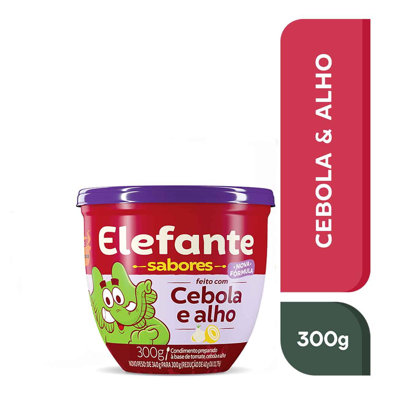 EXTRATO TOMATE ELEFANTE POTE 300G CEBOLA E ALHO