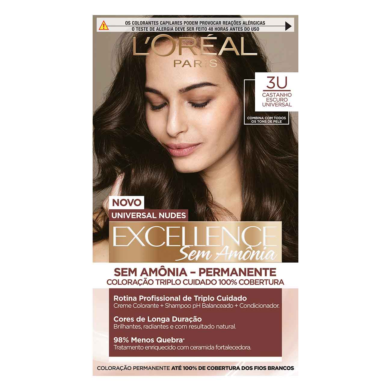COLORACAO IMEDIA EXCELLENCE SEM AMONIA 3U CASTANHO ESCURO UNIVERSAL