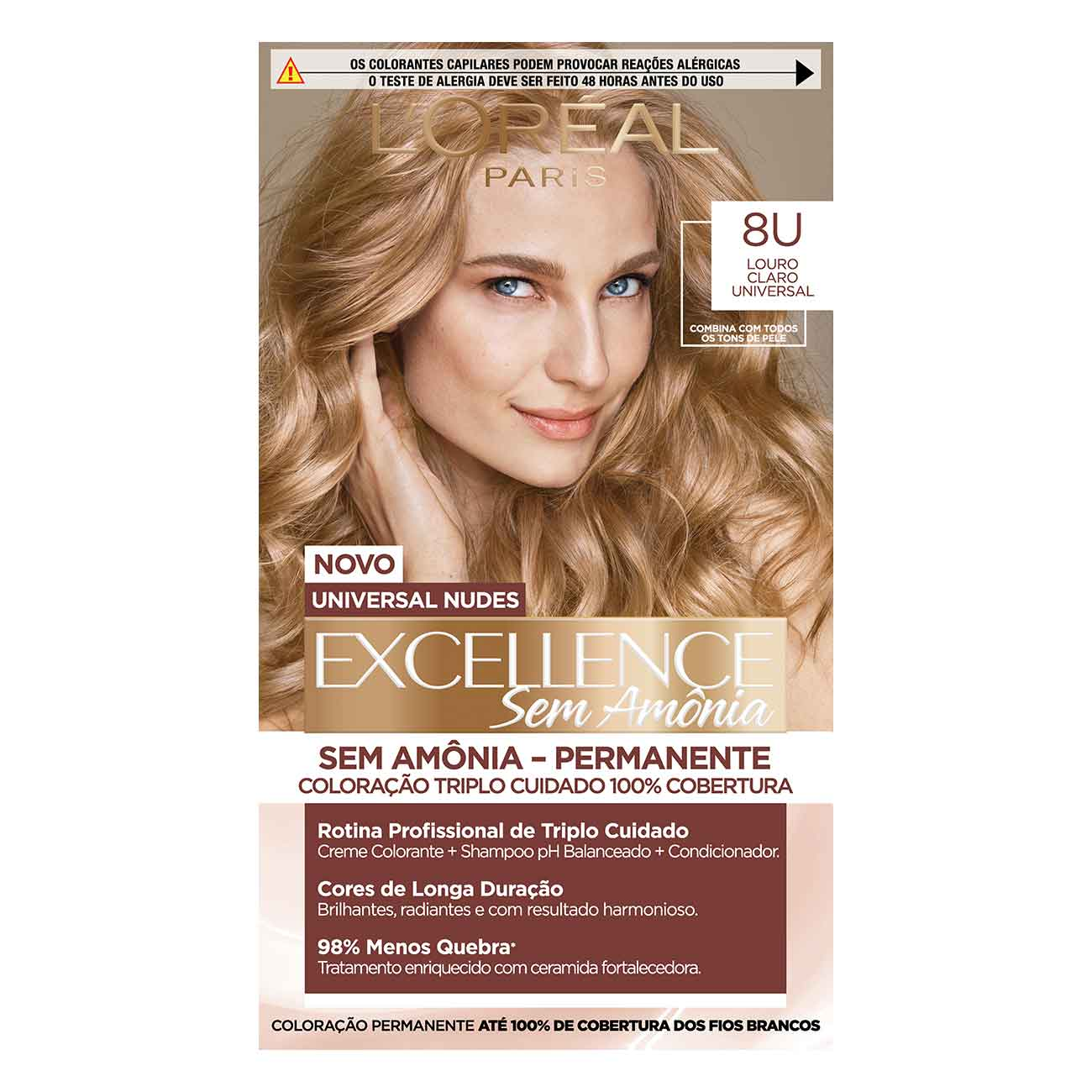 COLORACAO IMEDIA EXCELLENCE SEM AMONIA 8U LOURO CLARO UNIVERSAL