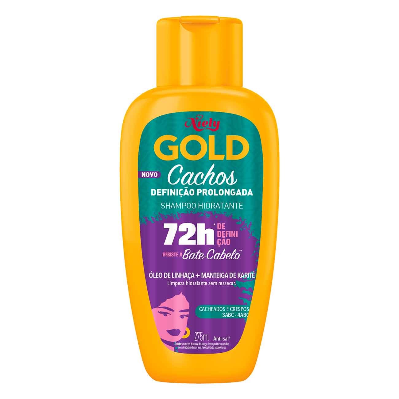 SHAMPOO NIELY GOLD 275ML CACHOS DEFINICAO PROLONGADA