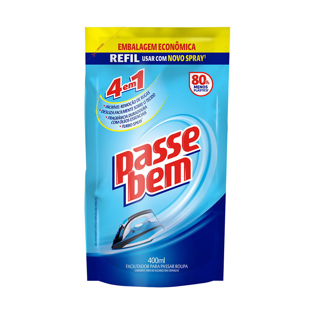 PASSA ROUPA PASSE BEM REFIL 400 ML EMBALAGEM ECONOMICA