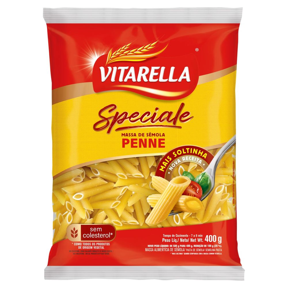 MACARRAO VITARELLA SEMOLA 400G PENNE
