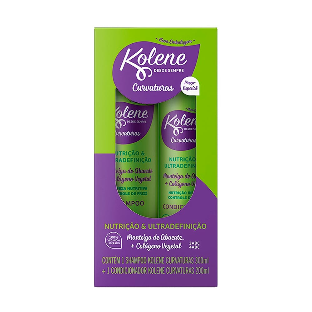 SHAMPOO KOLENE 300ML + CONDICIONADOR 200ML CURVATURAS