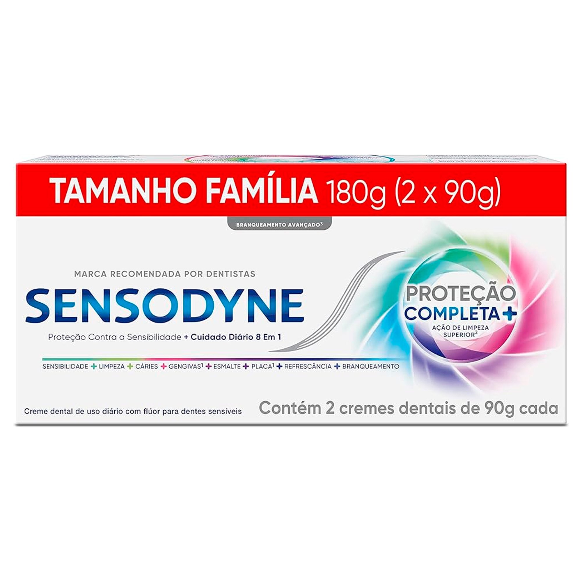 KIT 2 CREME DENTAL SENSODYNE 90G PROTECAO COMPLETA