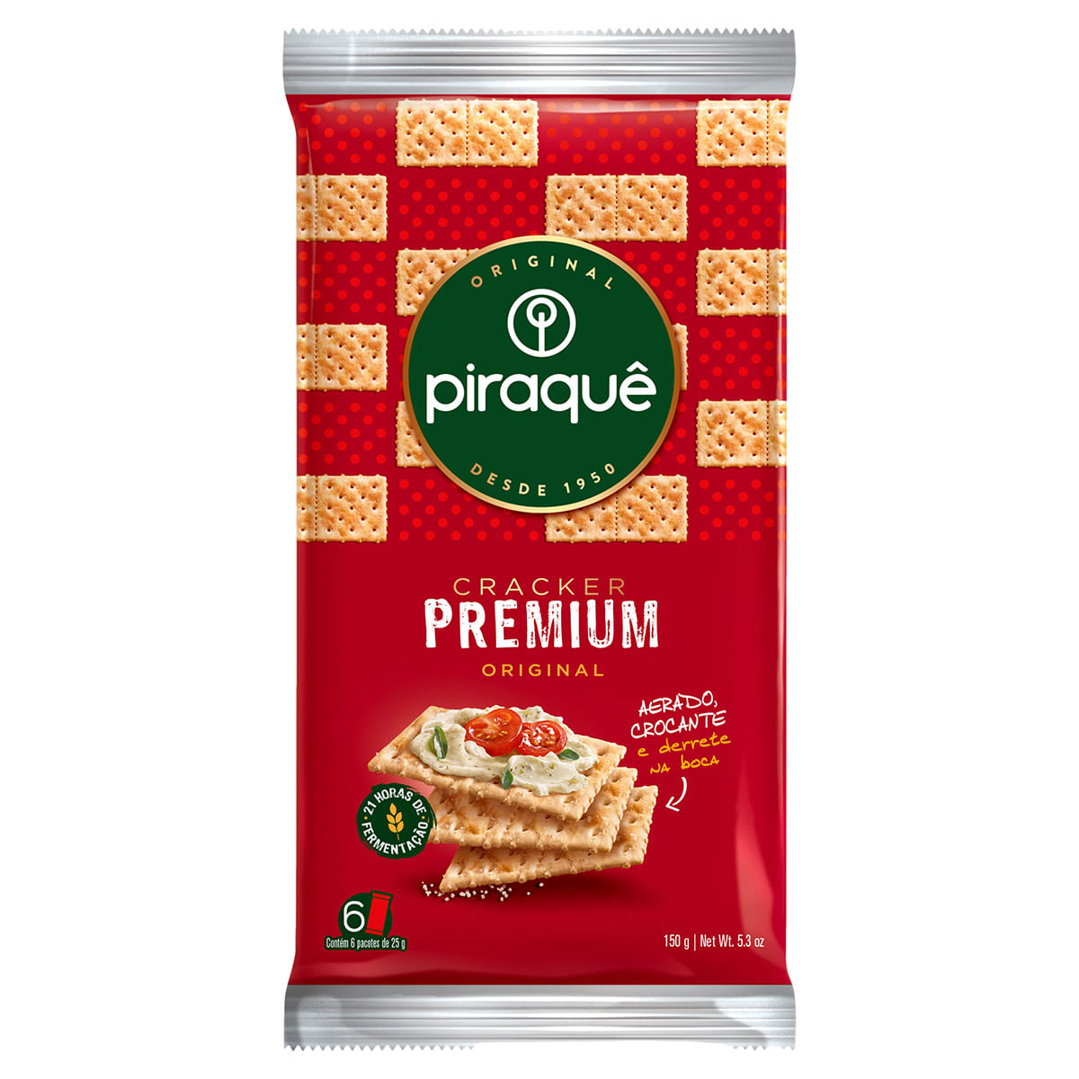 BISCOITO PIRAQUE CRACKER PREMIUM 150G ORIGINAL