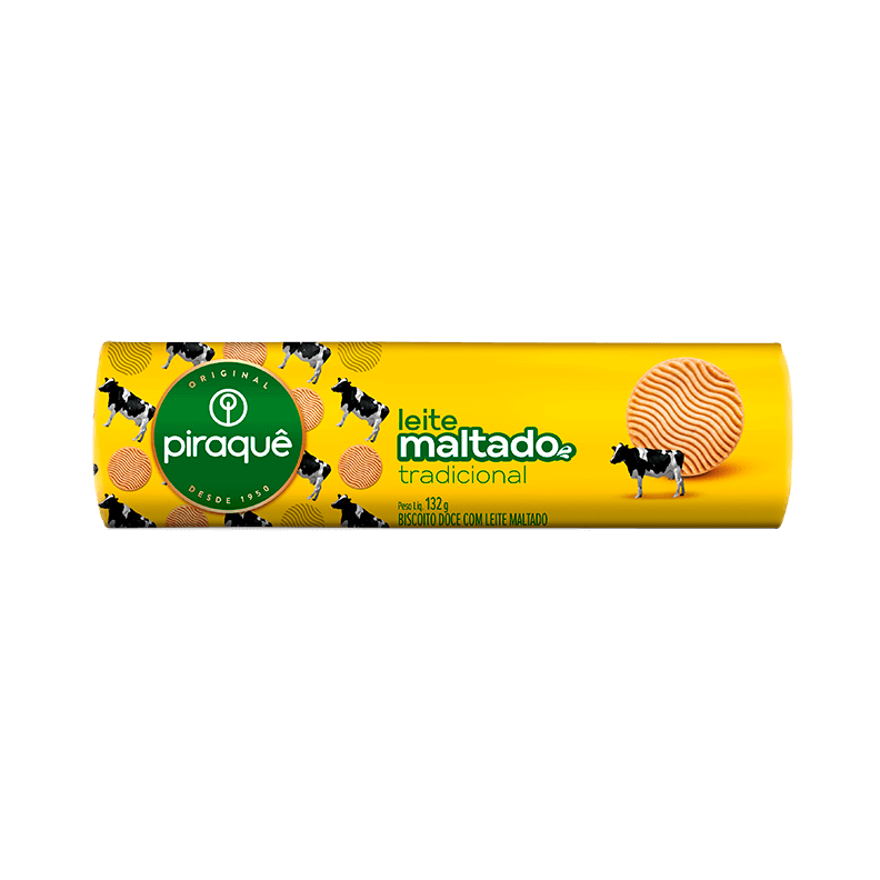BISCOITO PIRAQUE LEITE MALTADO 132G