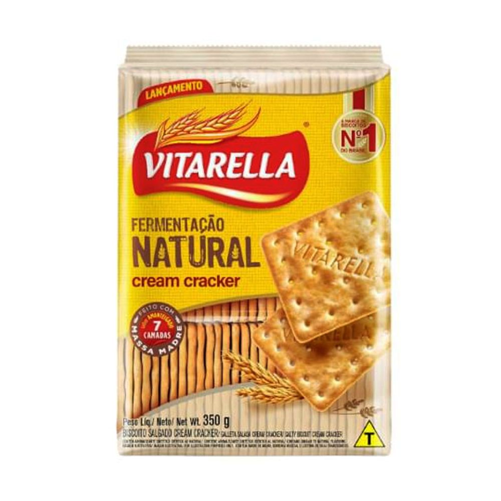 BISCOITO VITARELLA CREAM CRACKER 350G FERMENTACAO NATURAL