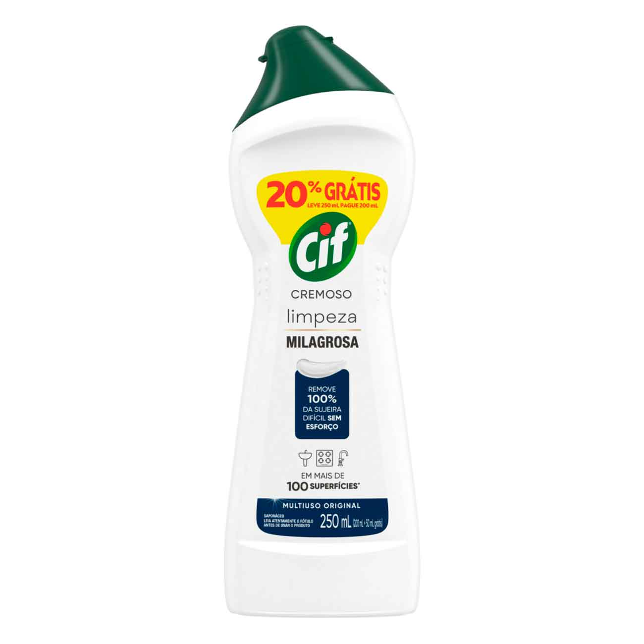 LIMPADOR CIF CREMOSO LIMPEZA PROFUNDA 250ML 20% GRATIS ORIGINAL