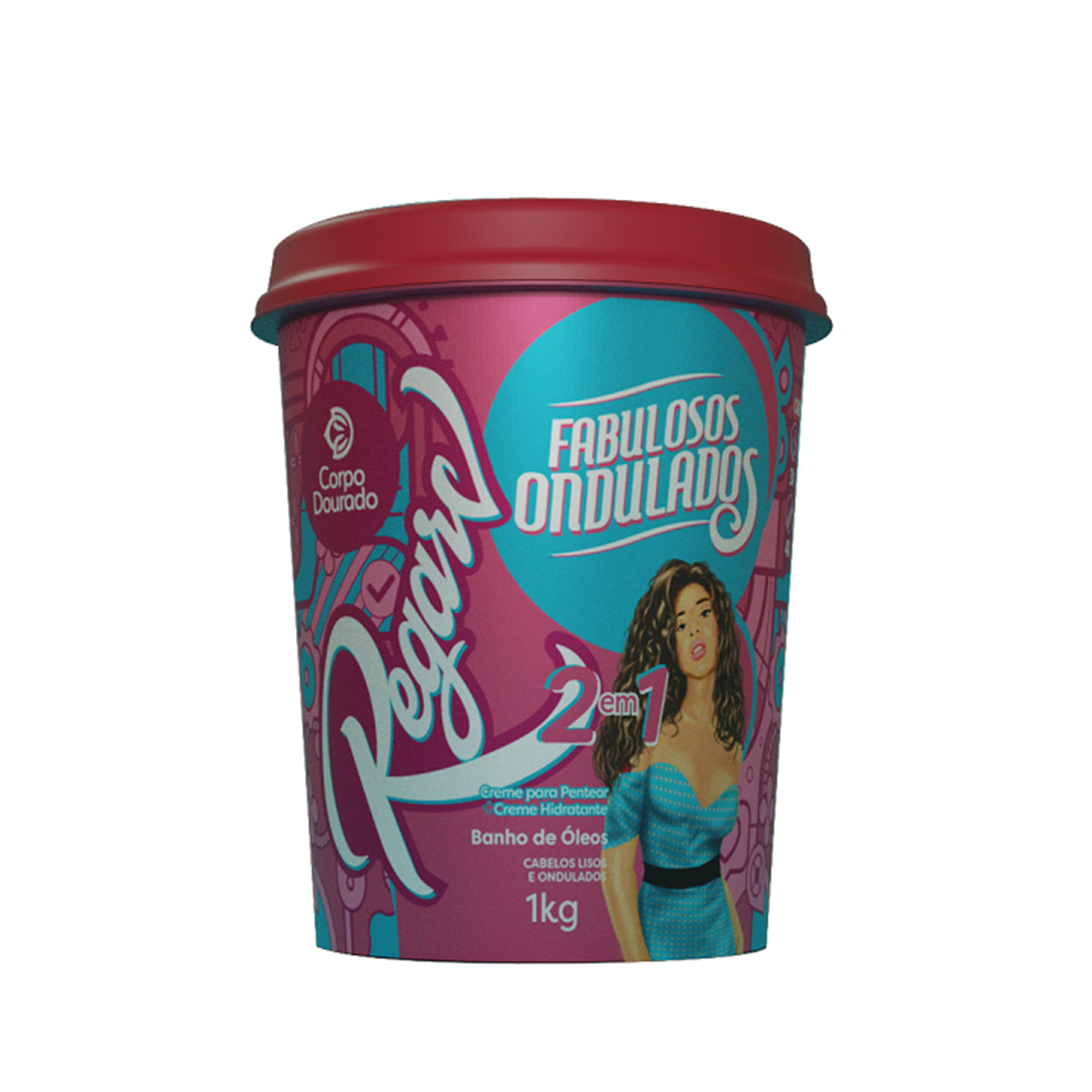 MASCARA CORPO DOURADO REGARV 1KG FABULOSOS ONDULADOS