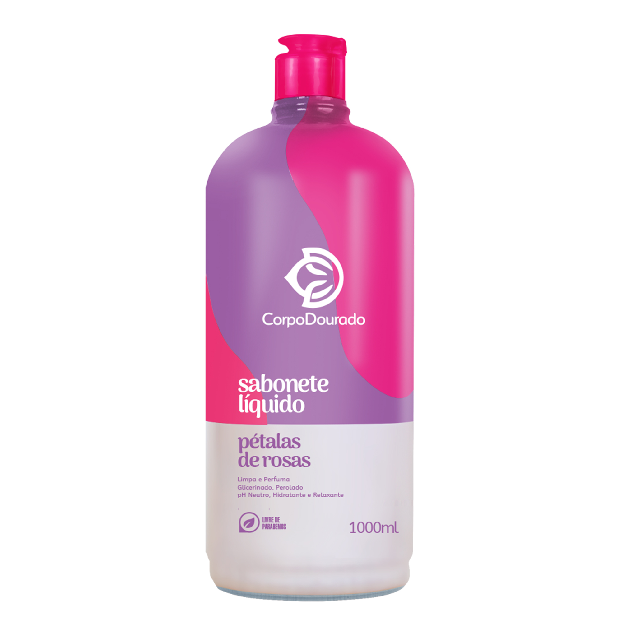 SABONETE LIQUIDO CORPO DOURADO 1L PETALAS DE ROSAS