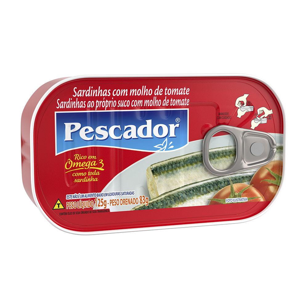 SARDINHA LAJE PESCADOR 125G COM MOLHO TOMATE