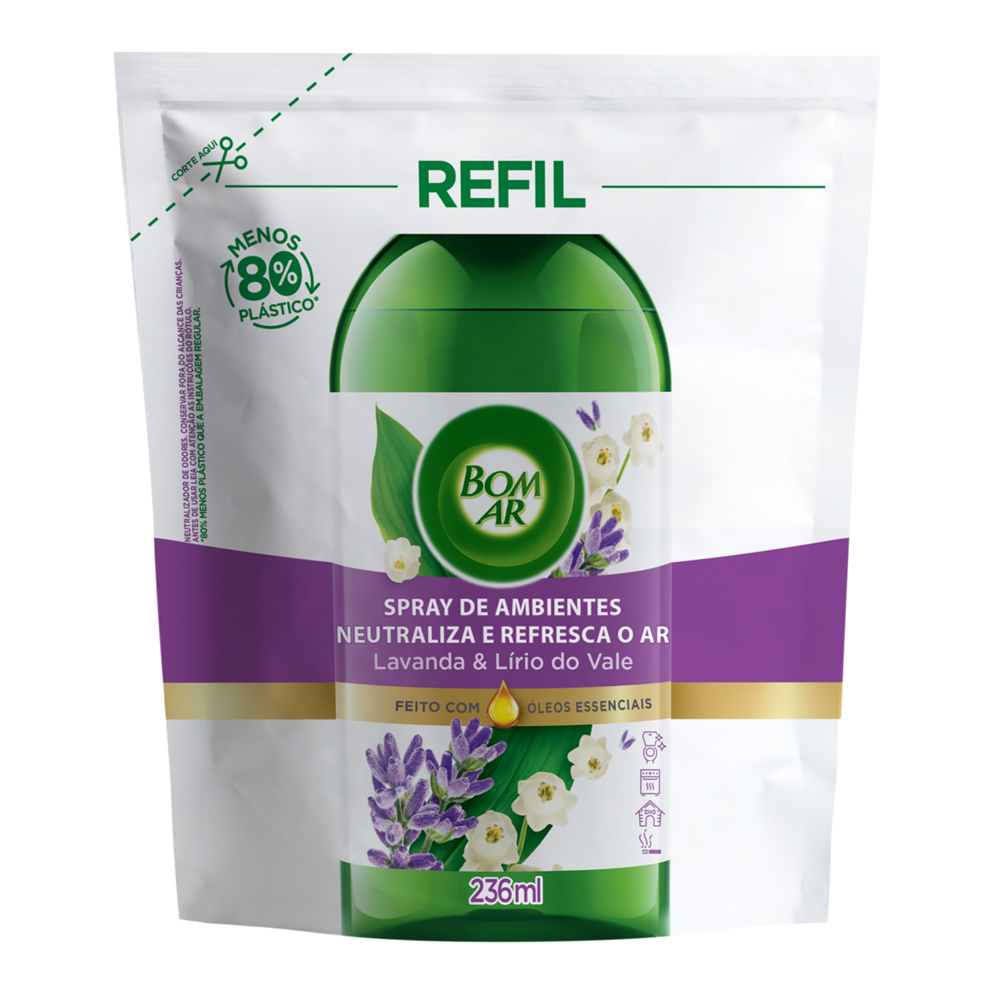 BOM AR SPRAY DE AMBIENTES REF 236ML LAVANDA