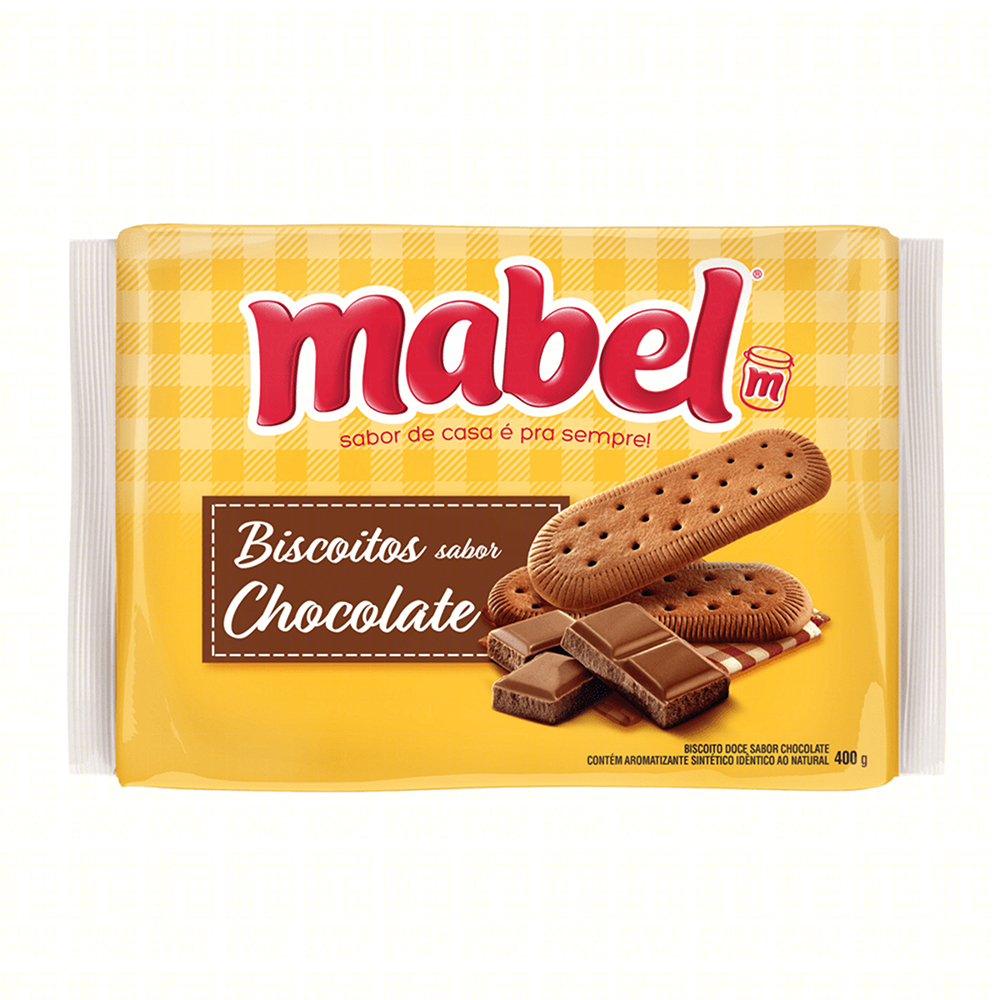 BISCOITO MABEL LAMINADO DOCE400G CHOCOLATE