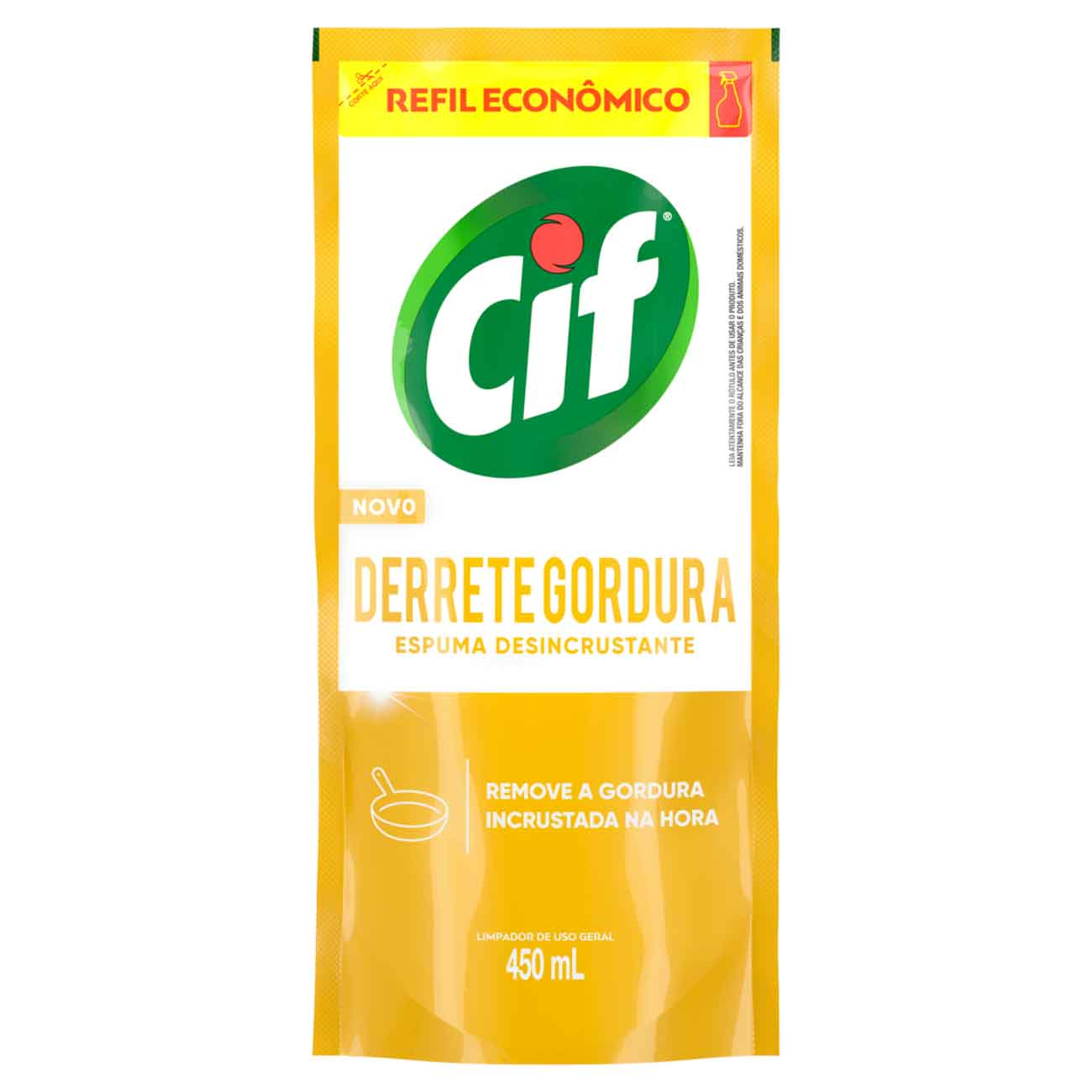 LIMPADOR CIF DESENGORDURANTE REFIL 450ML DERRETE GORDURA