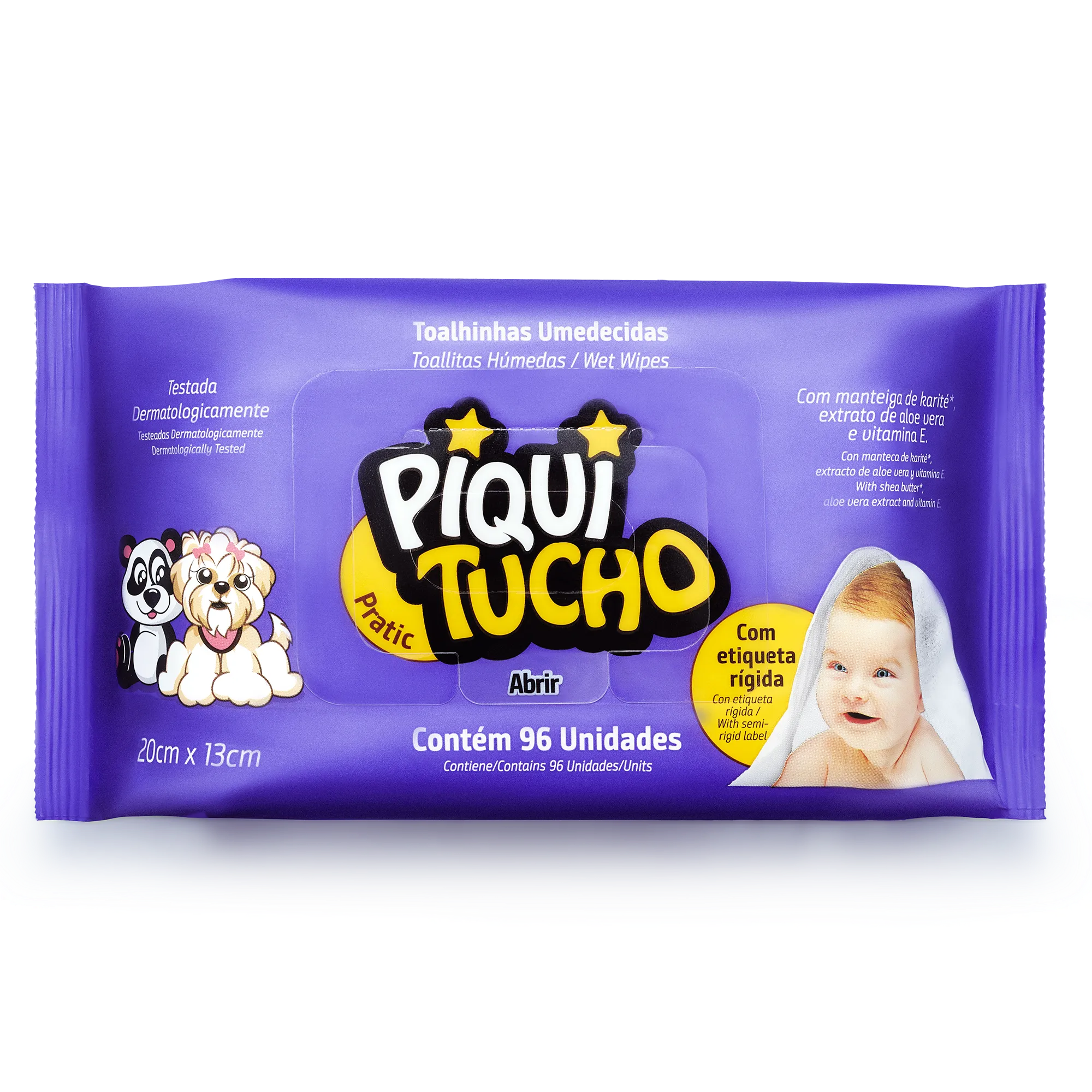 TOALHA UMEDECIDA PIQUITUCHO PRATIC COM 96 UNIDADES