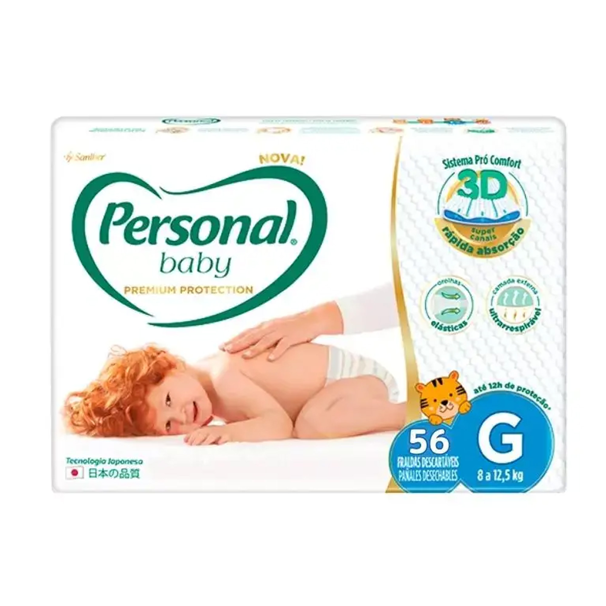 FRALDA PERSONAL PREMIUM HIPER G/56 UNIDADES