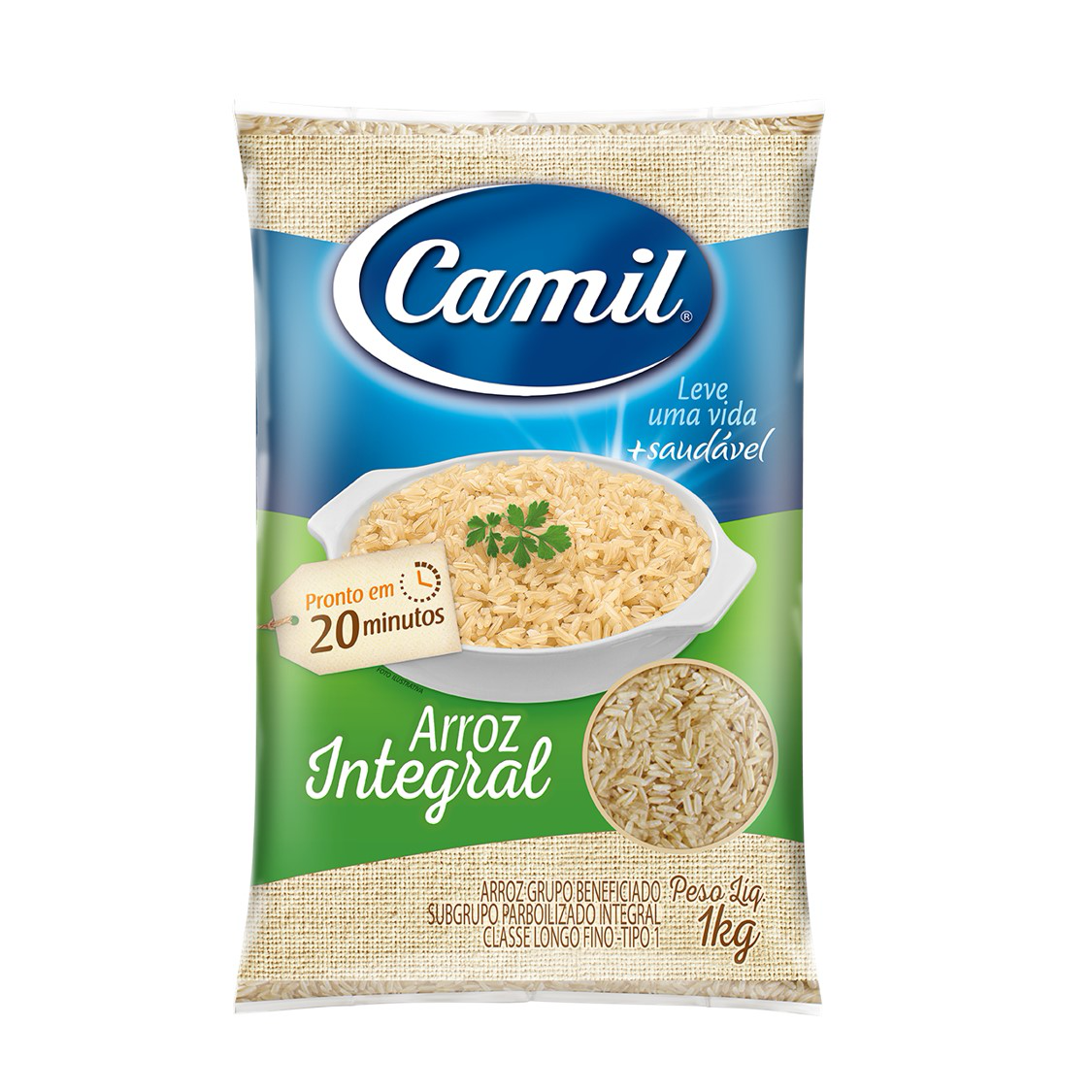 ARROZ INTEGRAL CAMIL T1 1KG PARBOILIZADO