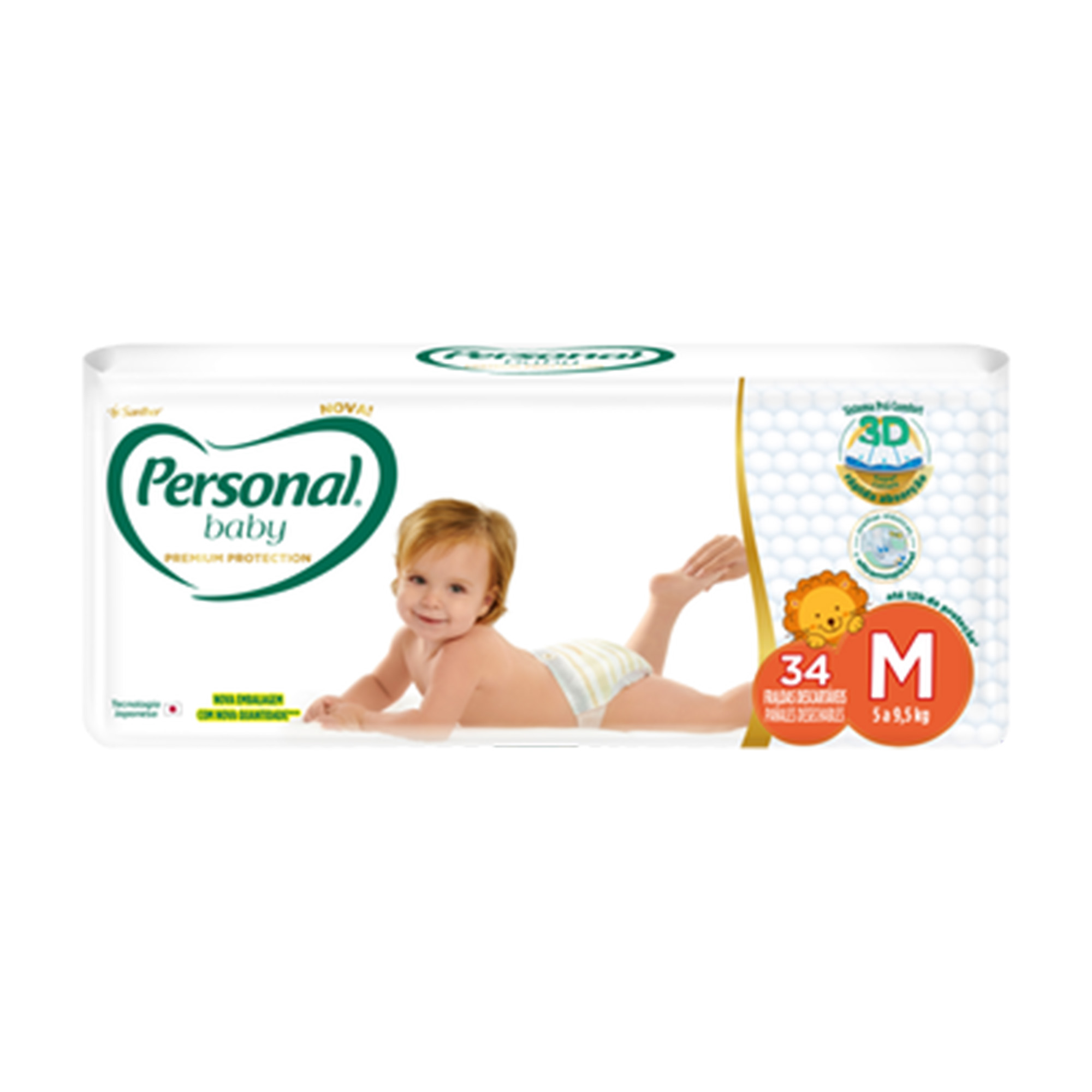 FRALDA PERSONAL PREMIUM MEGA M C/34 UNIDADES