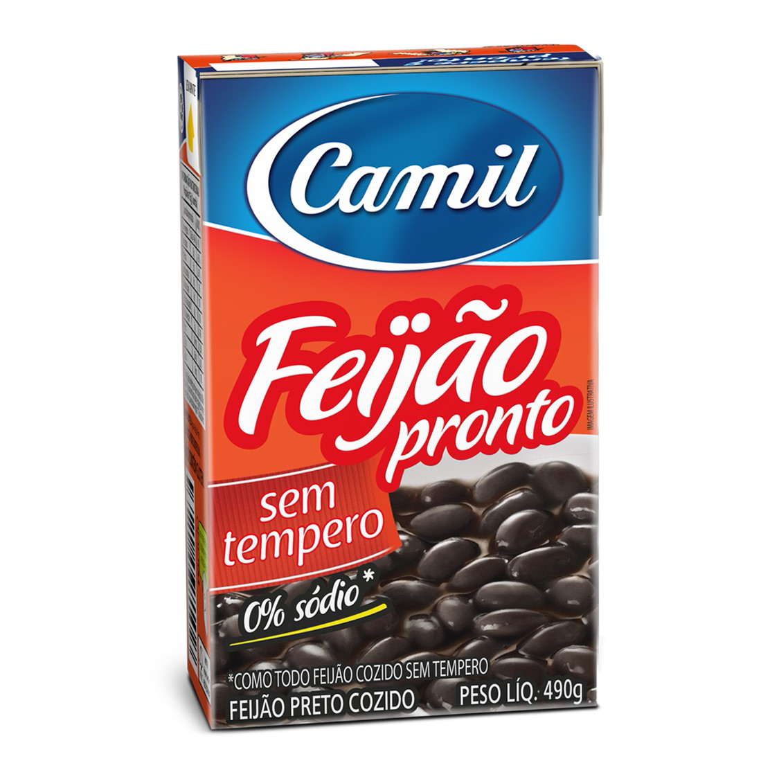 FEIJAO CAMIL SEM TEMPERO PRONTO 490G PRETO