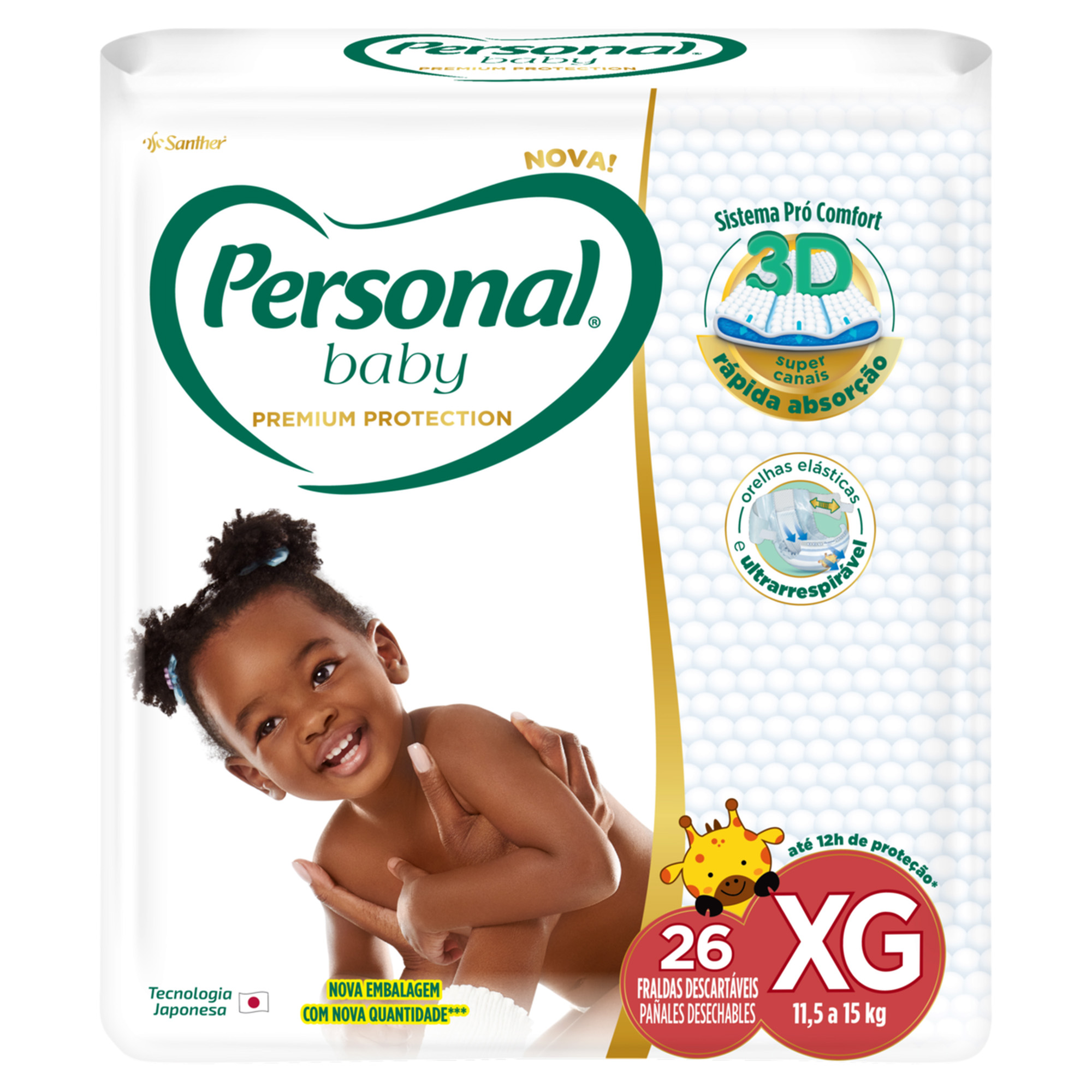 FRALDA PERSONAL PREMIUM MEGA XG C/26 UNIDADES
