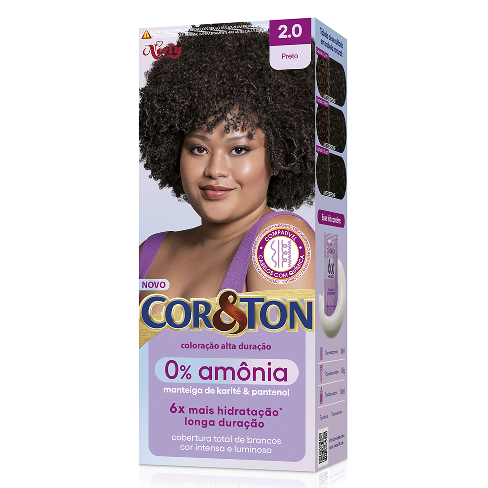 COLORACAO COR&TON MKIT SEM AMONIA 2.0 PRETO