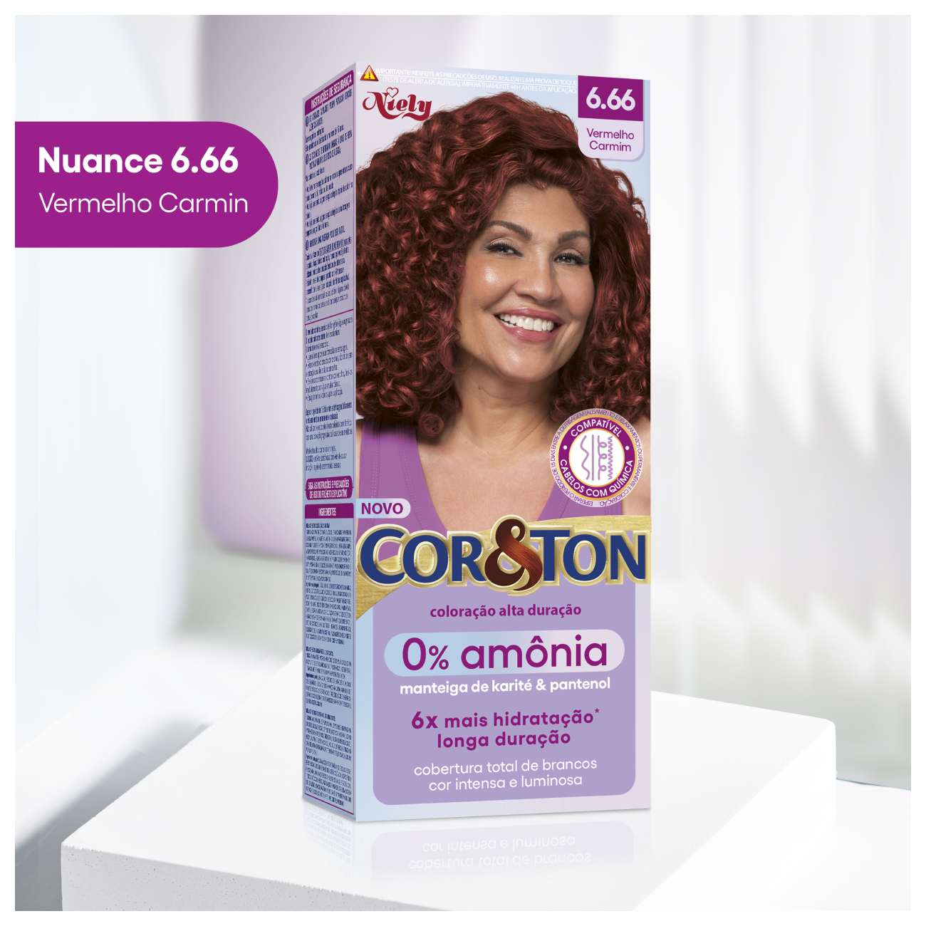 COLORACAO COR&TON MKIT SEM AMONIA 6.66 VERMELHO CARMIN