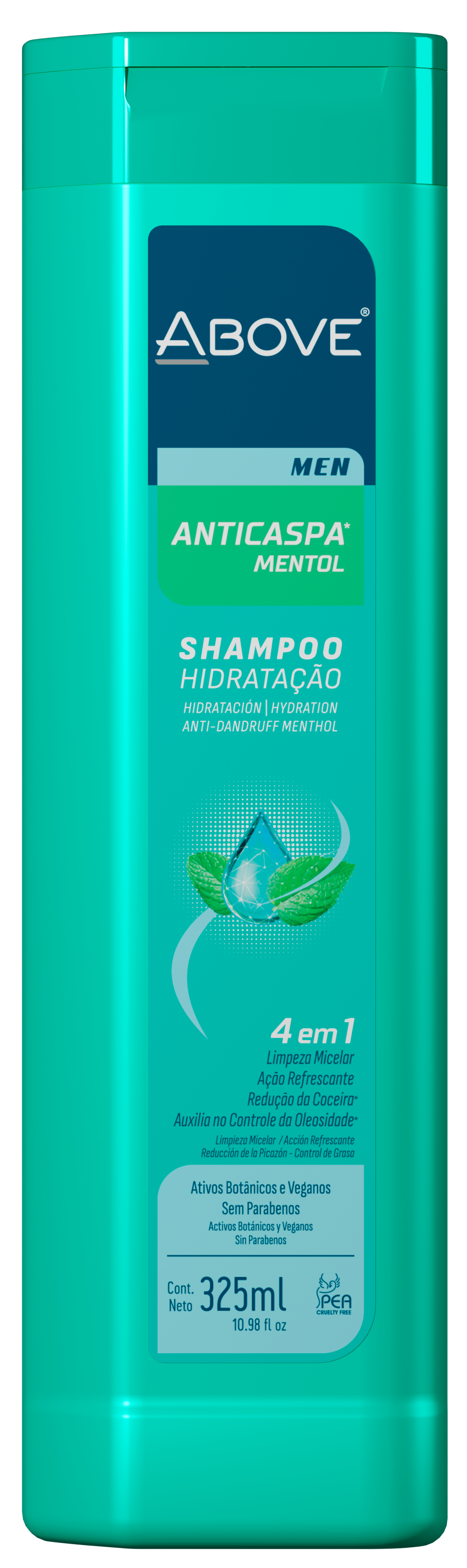 SHAMPOO ABOVE MEN 325ML ANTICASPA MENTOL
