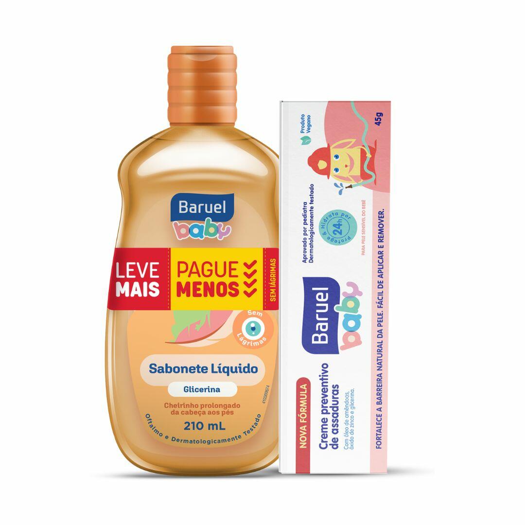 SABONETE LIQUIDO GLICERINADO 210ML TURMA DA XUXINHA + CREME PARA ASSADURA 45G