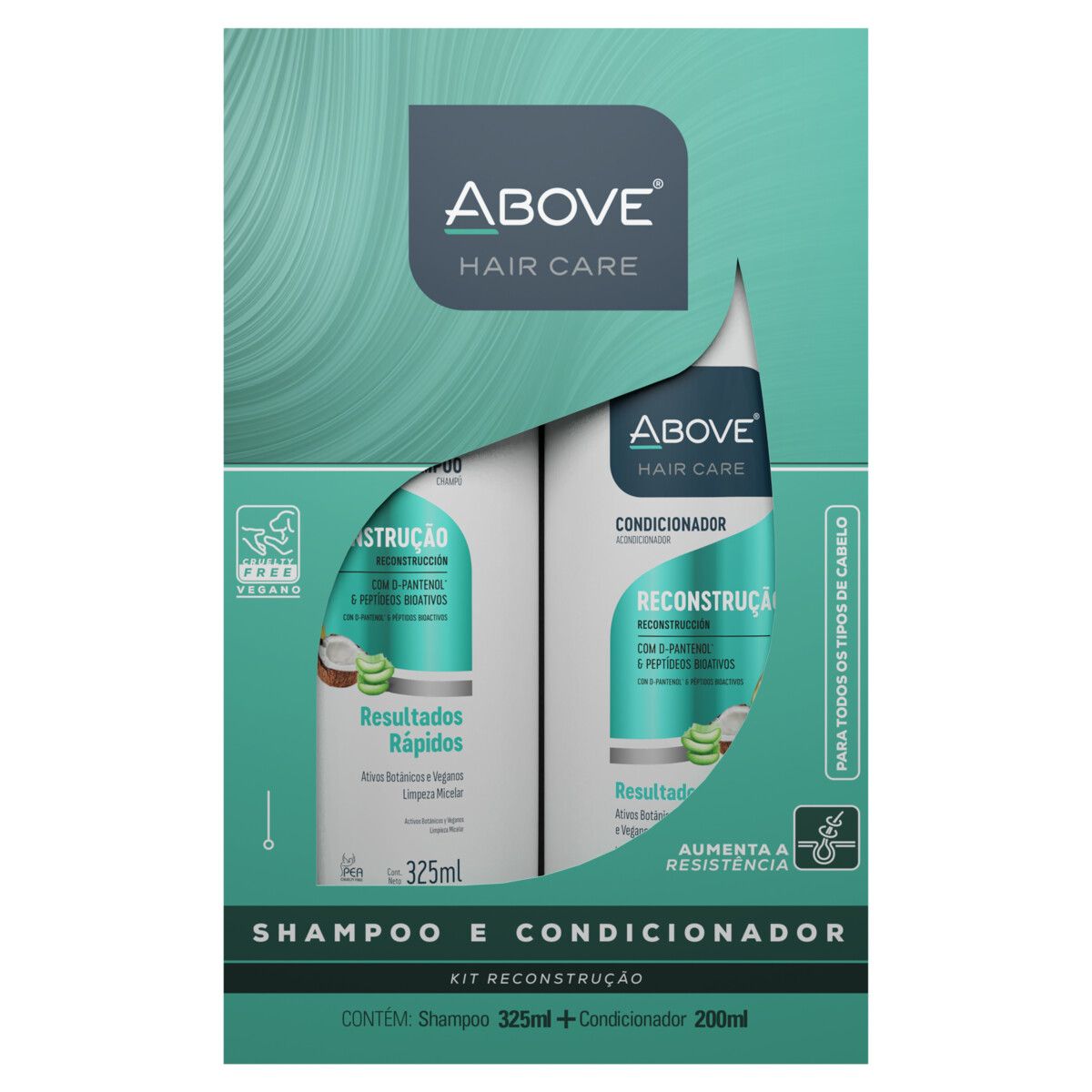 SHAMPOO 325ML + CONDICIONADOR 200ML ABOVE RECONSTRUCAO