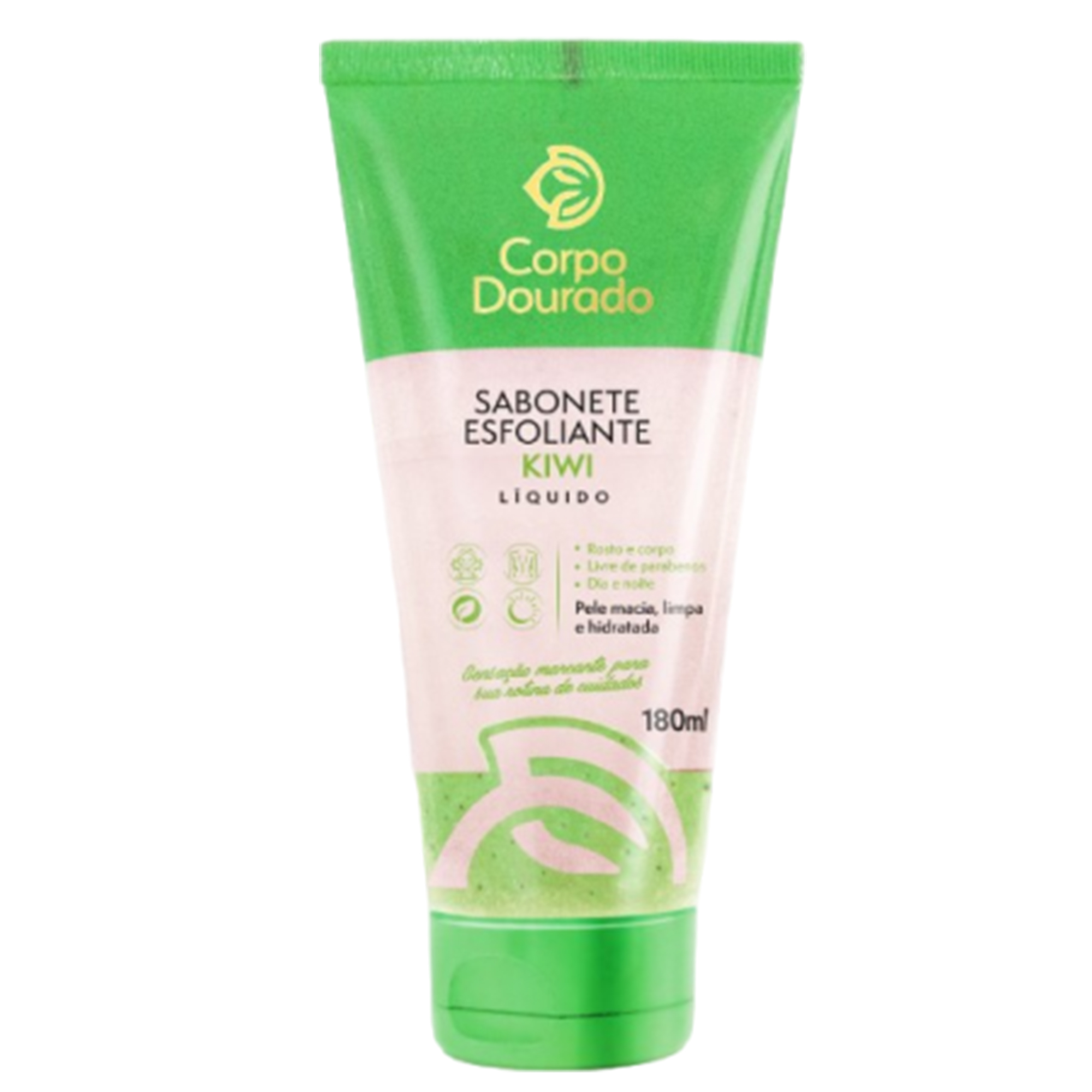 SABONETE LIQUIDO ESFOLIANTE CORPO DOURADO 180ML KIWI