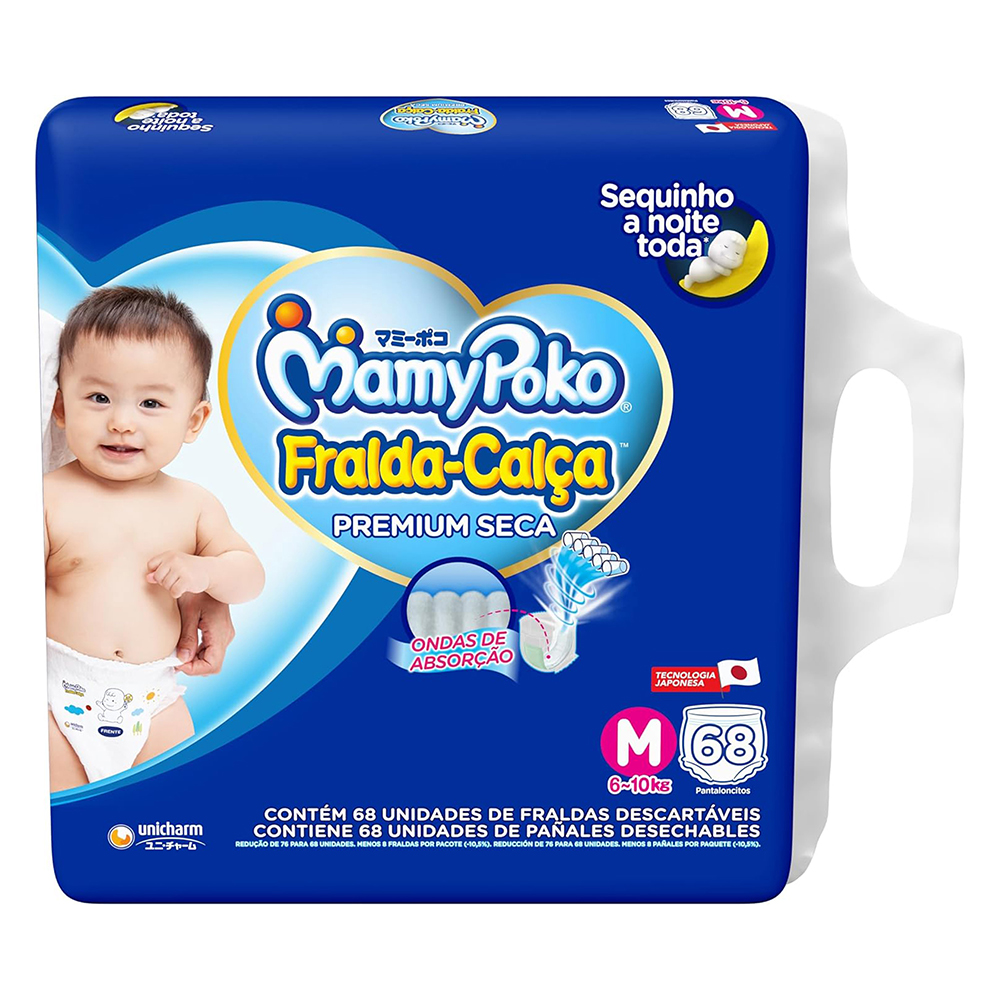 FRALDA MAMYPOKO CALCA GIGA PREMIUM M COM 68UN