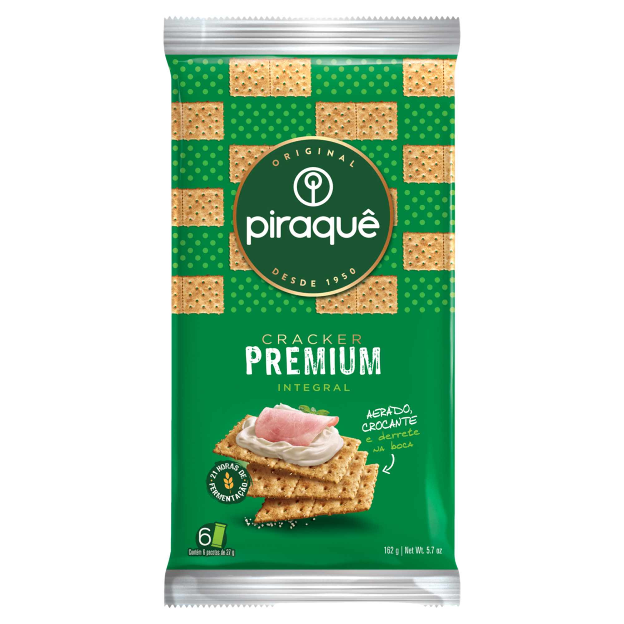 BISCOITO PIRAQUE CRACKER PREMIUM 162G INTEGRAL