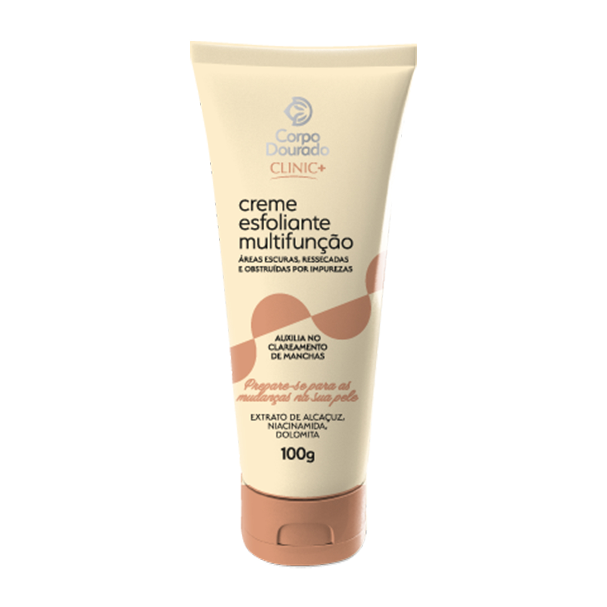 CREME ESFOLIANTE CORPO DOURADO CLINIC+ 100ML PARA AREAS ESCURAS