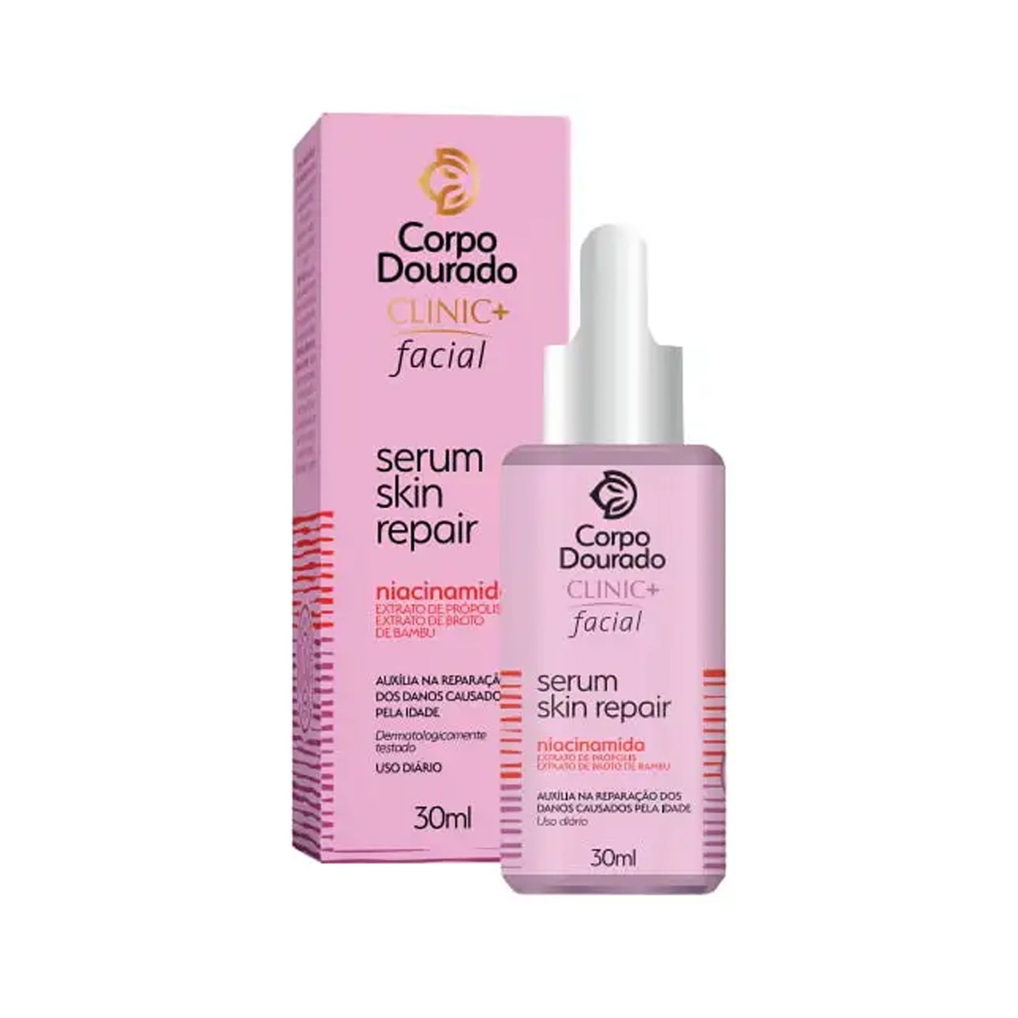 SERUM FACIAL CORPO DOURADO CLINIC+ 30ML SKIN REPAIR