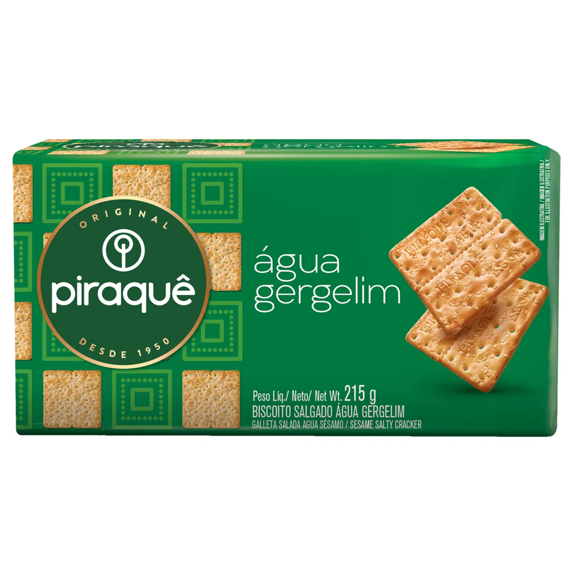 BISCOITO PIRAQUE AGUA 215G GERGELIM