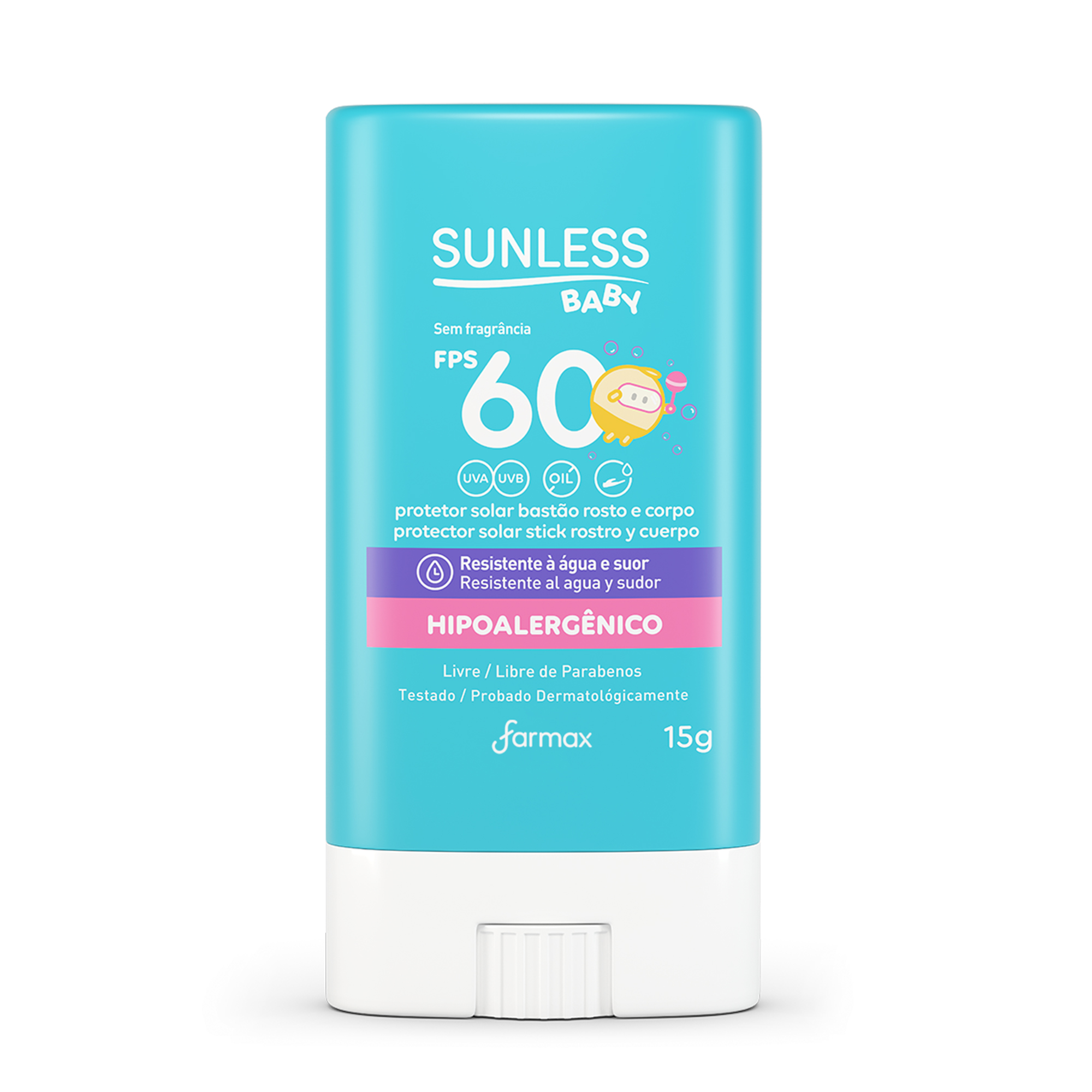 PROTETOR SOLAR SUNLESS BABY FPS60 BASTAO 15G
