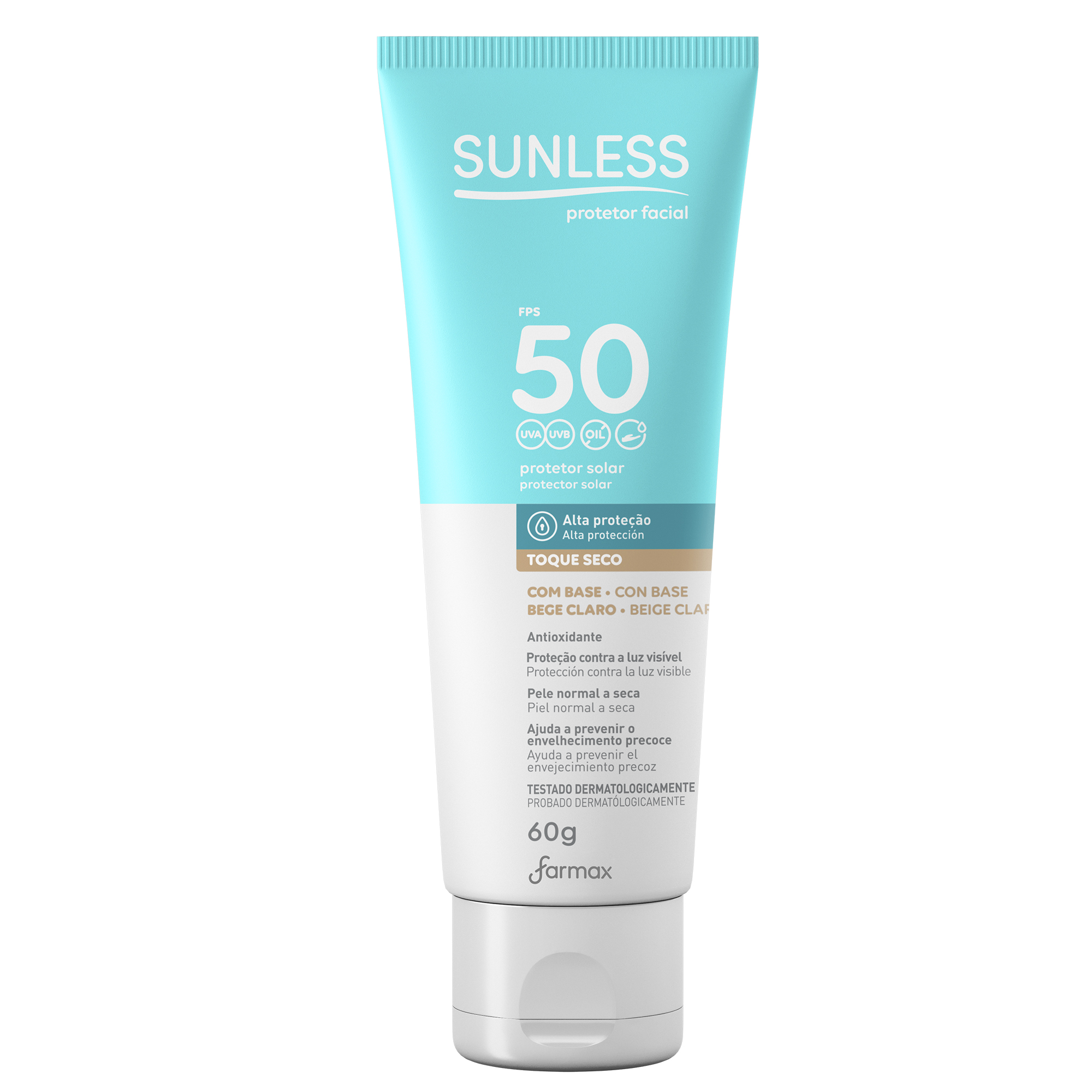 PROTETOR SOLAR SUNLESS FACIAL FPS50 60G CLARO