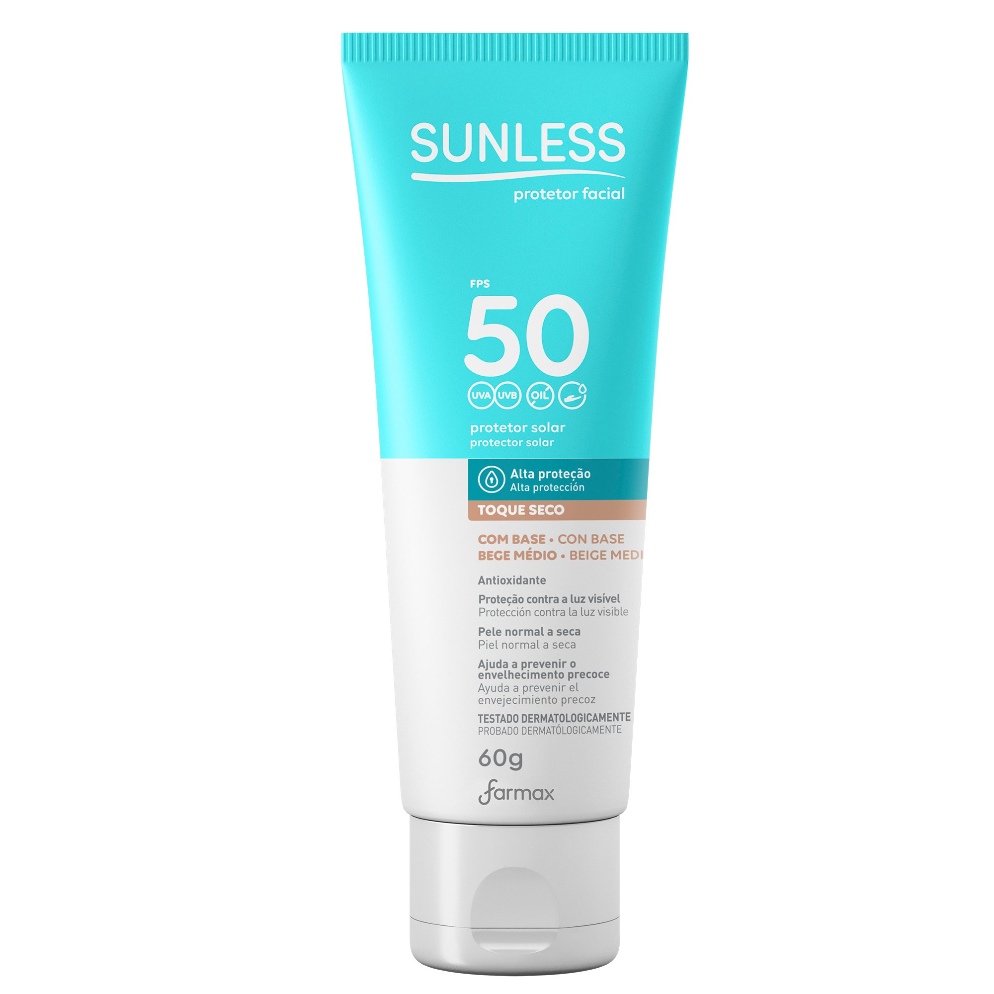 PROTETOR SOLAR SUNLESS FACIAL FPS50 60G MEDIO