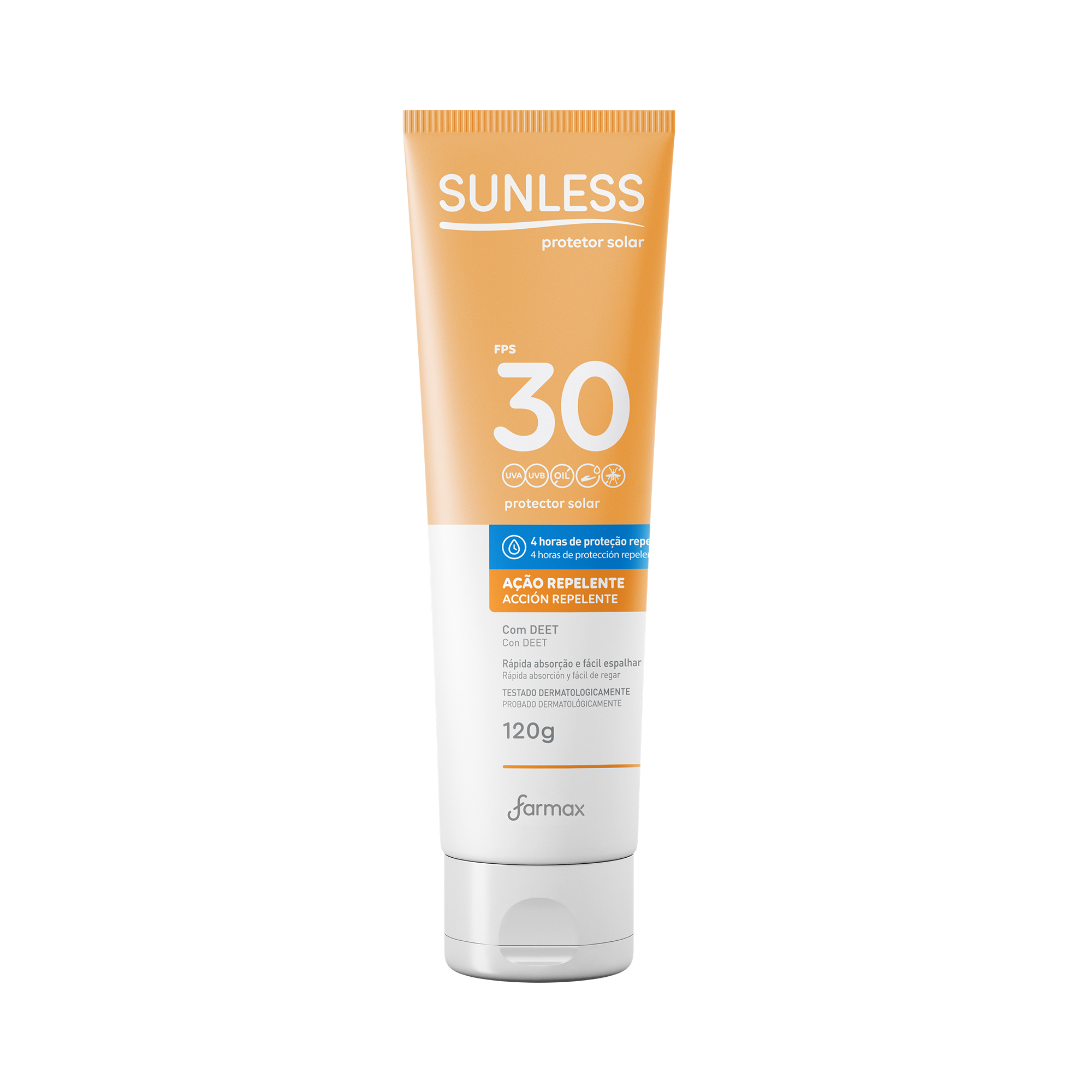 PROTETOR SOLAR SUNLESS COM REPELENTE FPS30 120G
