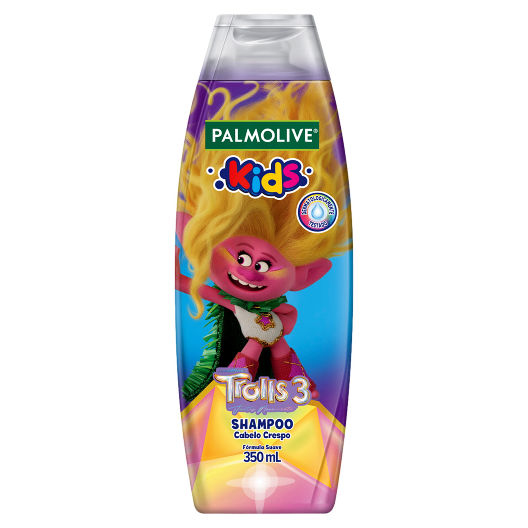 SHAMPOO INFANTIL PALMOLIVE KIDS 350ML TROLLS CABELO CRESPO