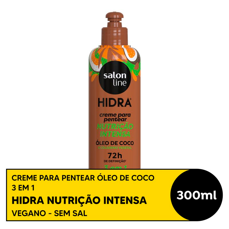 CREME DE PENTEAR SALON LINE HIDRA 3EM1 300ML OLEO DE COCO