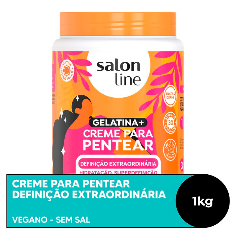 CREME DE PENTEAR SALON LINE 1KG GELATINA + DEFINICAO